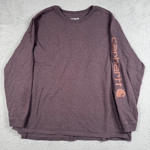 Carhartt Tops - Carhartt Women's 3X Loose Fit Heavyweight Long Sleeve Logo T-Shirt Purple